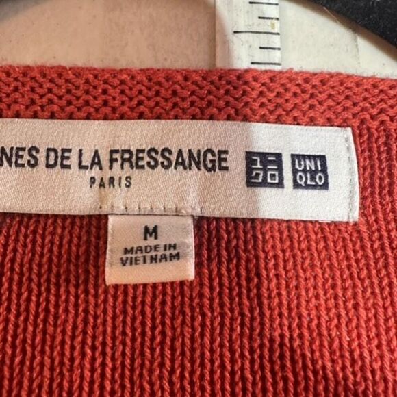 Ines de la Fressange x Uniqlo IDLF 3D Knit LS Red Linen Blend Sweater Medium - Picture 5 of 10
